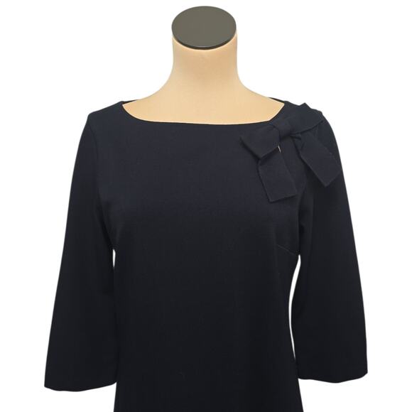Goat Jemma Bow Embellished Dress Navy Blue Casual Dress Size 8 A-line Preppy‎ - Picture 7 of 9